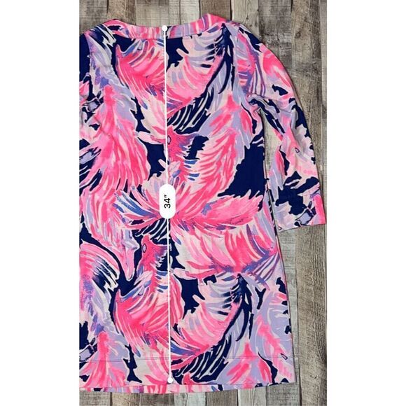 Lilly Pulitzer Merritt T-shirt Dress Paradise Point Pink Blue Tropical sz MEDIUM - Picture 11 of 12